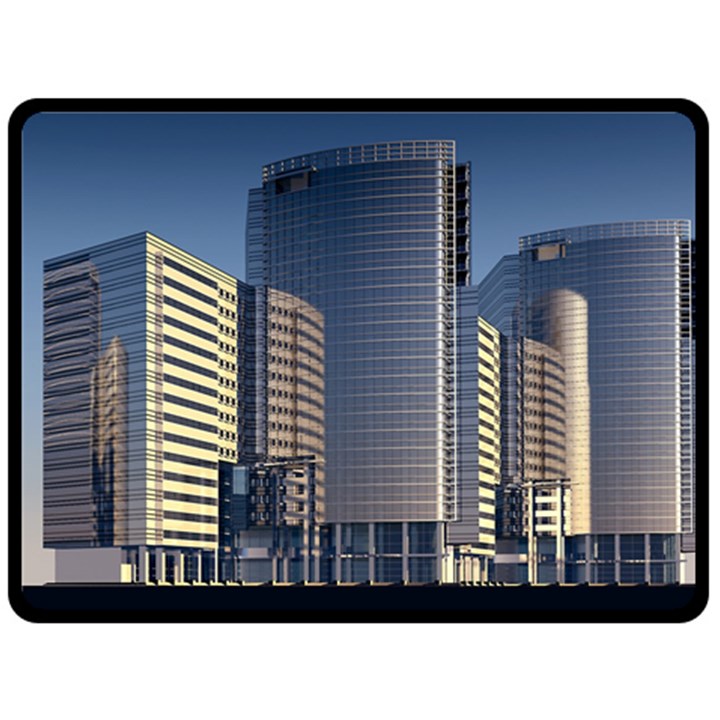 Skyscraper Skyscrapers Building Fleece Blanket (Large) 