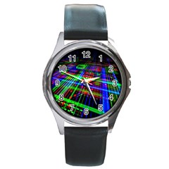 Electronics Board Computer Trace Round Metal Watch by Sapixe