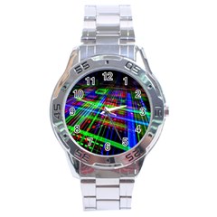 Electronics Board Computer Trace Stainless Steel Analogue Watch by Sapixe