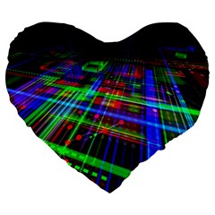 Electronics Board Computer Trace Large 19  Premium Heart Shape Cushions by Sapixe