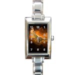 Art Creative Graphic Arts Owl Rectangle Italian Charm Watch Front