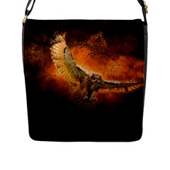 Art Creative Graphic Arts Owl Flap Messenger Bag (l)  by Sapixe