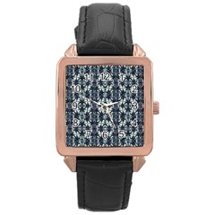 Intersecting Geometric Design Rose Gold Leather Watch  by dflcprints