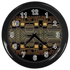 Board Digitization Circuits Wall Clocks (black) by Sapixe