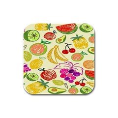 Seamless Pattern Desktop Decoration Rubber Square Coaster (4 pack) 