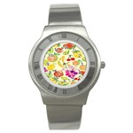 Seamless Pattern Desktop Decoration Stainless Steel Watch Front