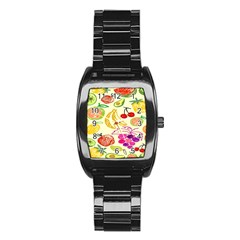 Seamless Pattern Desktop Decoration Stainless Steel Barrel Watch by Sapixe