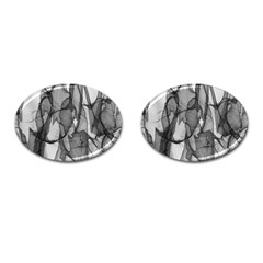 Abstract Black And White Background Cufflinks (oval)