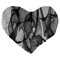 Abstract Black And White Background Large 19  Premium Heart Shape Cushions by Sapixe