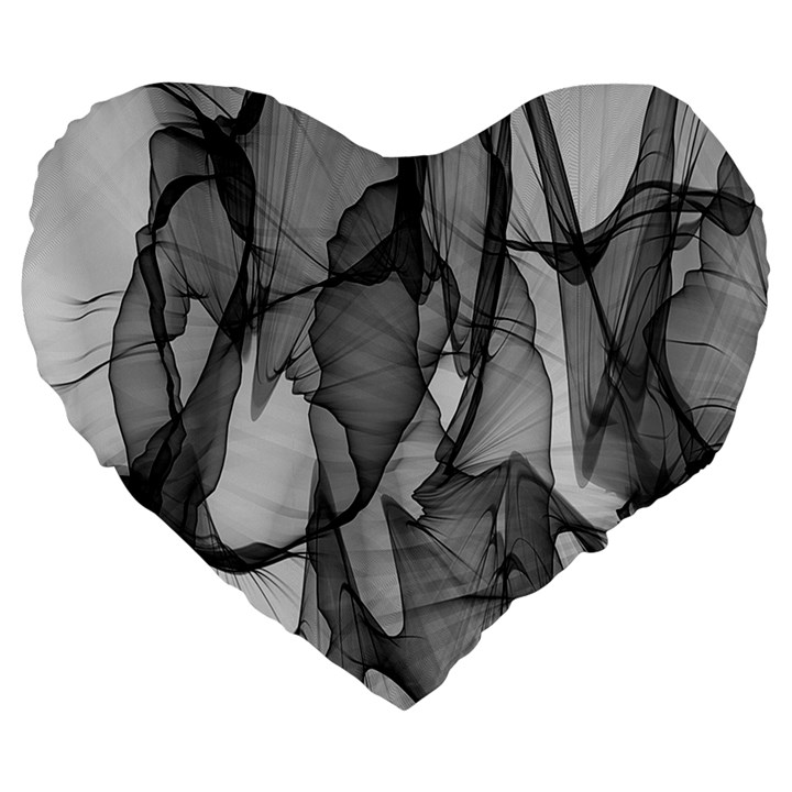 Abstract Black And White Background Large 19  Premium Heart Shape Cushions