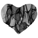 Abstract Black And White Background Large 19  Premium Heart Shape Cushions Back