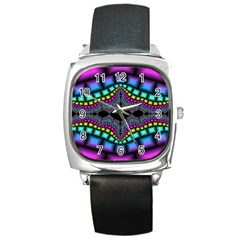 Fractal Art Artwork Digital Art Square Metal Watch by Sapixe