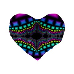 Fractal Art Artwork Digital Art Standard 16  Premium Flano Heart Shape Cushions by Sapixe