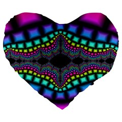 Fractal Art Artwork Digital Art Large 19  Premium Flano Heart Shape Cushions