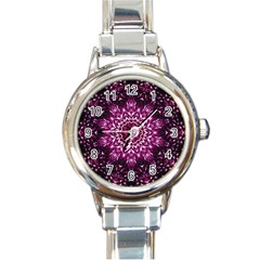 Background Abstract Texture Pattern Round Italian Charm Watch