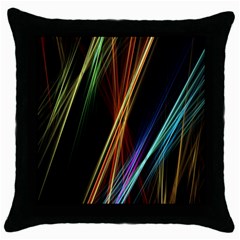 Lines Rays Background Light Throw Pillow Case (Black)