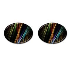 Lines Rays Background Light Cufflinks (Oval)