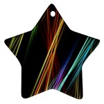 Lines Rays Background Light Star Ornament (Two Sides) Front