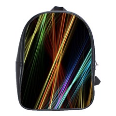 Lines Rays Background Light School Bag (Large)