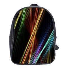 Lines Rays Background Light School Bag (XL)