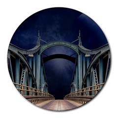 Bridge Mars Space Planet Round Mousepads by Sapixe