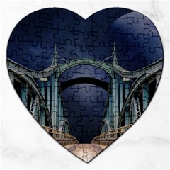 Bridge Mars Space Planet Jigsaw Puzzle (heart) by Sapixe