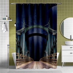 Bridge Mars Space Planet Shower Curtain 48  X 72  (small)  by Sapixe