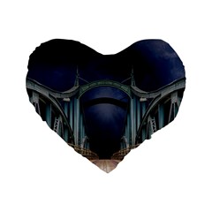 Bridge Mars Space Planet Standard 16  Premium Heart Shape Cushions by Sapixe