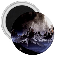 Mountains Moon Earth Space 3  Magnets by Sapixe