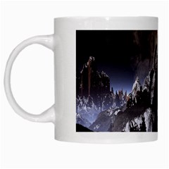 Mountains Moon Earth Space White Mugs by Sapixe