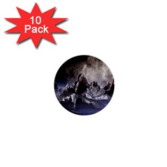 Mountains Moon Earth Space 1  Mini Buttons (10 Pack) 