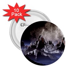 Mountains Moon Earth Space 2 25  Buttons (10 Pack)  by Sapixe