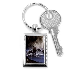 Mountains Moon Earth Space Key Chains (rectangle)  by Sapixe