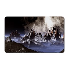 Mountains Moon Earth Space Magnet (rectangular) by Sapixe