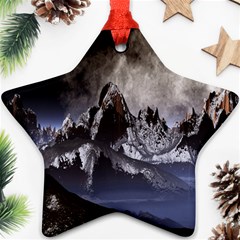 Mountains Moon Earth Space Star Ornament (two Sides) by Sapixe