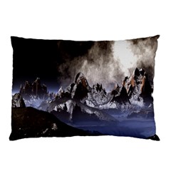 Mountains Moon Earth Space Pillow Case by Sapixe