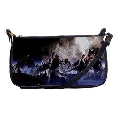 Mountains Moon Earth Space Shoulder Clutch Bags by Sapixe