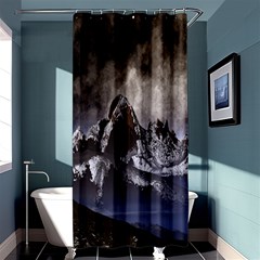 Mountains Moon Earth Space Shower Curtain 36  X 72  (stall)  by Sapixe