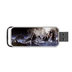 Mountains Moon Earth Space Portable Usb Flash (two Sides) by Sapixe