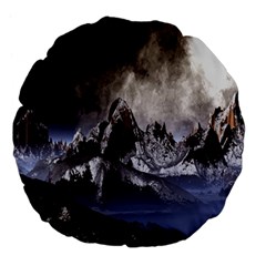 Mountains Moon Earth Space Large 18  Premium Flano Round Cushions by Sapixe