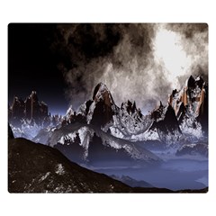 Mountains Moon Earth Space Double Sided Flano Blanket (small)  by Sapixe