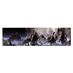 Mountains Moon Earth Space Satin Scarf (oblong) by Sapixe