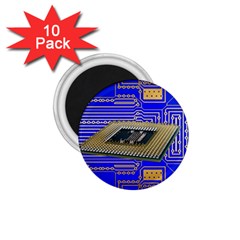 Processor Cpu Board Circuits 1 75  Magnets (10 Pack)  by Sapixe