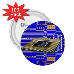 Processor Cpu Board Circuits 2 25  Buttons (100 Pack)  by Sapixe