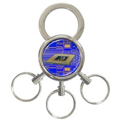 Processor Cpu Board Circuits 3-ring Key Chains by Sapixe