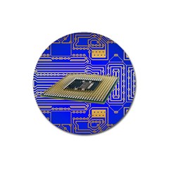 Processor Cpu Board Circuits Magnet 3  (round) by Sapixe