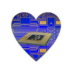 Processor Cpu Board Circuits Heart Magnet by Sapixe