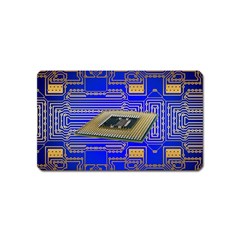 Processor Cpu Board Circuits Magnet (name Card) by Sapixe