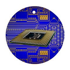 Processor Cpu Board Circuits Round Ornament (two Sides) by Sapixe