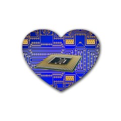 Processor Cpu Board Circuits Heart Coaster (4 Pack)  by Sapixe